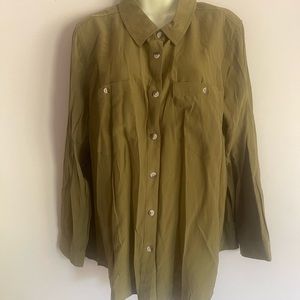 Ava Viv Long Sleeve Button up 1X NWT